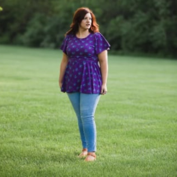 NWT Super Cute Dresses by Ringger XXS Violet Vale Peplum Top Nursing Maternity - Picture 4 of 5